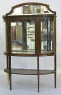 Mahogany demilune display cabinet