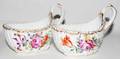 011566 SAXONY HANDPAINTED PORCELAIN SAUCEBOATS TWO