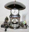 122543 TELEPHONE TABLE LAMP WITH CLOCK AND VASE H 13