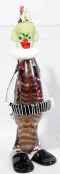 122529 VENETIAN GLASS HAND BLOWN CLOWN C 1950 H 14
