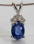 060006 178 CT NATURAL SAPPHIRE  DIAMOND PENDANT
