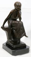 060055 AFTER CHIPARUS BRONZE SCULPTURE H 15 W 10
