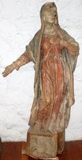 052032 ITALIAN POLYCHROMED CARVED WOOD SCULPTURE H 55