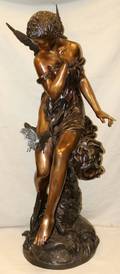 052042 BRONZE FOUNTAIN H 61 DIA 19 ANGELIC GIRL
