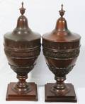051025 GEORGIAN STYLE HANDCARVED MAHOGANY KNIFE URNS