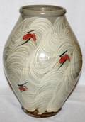 051056 SHIMAOKA TATSUZO 19192007 POTTERY VASE H 12