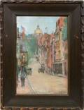 042021 A C GOODWIN PASTEL ON PAPER STREET SCENE