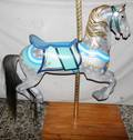 042027 ILLIONS CARVED  POLYCHROME WOOD CAROUSEL HORSE