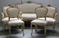 042046 FRENCH PARLOR SET SETTEE  4 CHAIRS