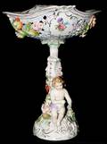 041038 DRESDEN PORCELAIN COMPOTE H 13 W 10