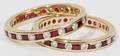 041058 14KT GOLD RUBY  DIAMOND RING GUARDS TWO