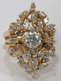 040018 14 KT YELLOW GOLD  DIAMOND RING
