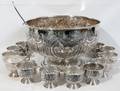 040059 SHEFFIELD SILVER PLATED PUNCH BOWL SET 14 PCS