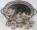 040001 MEXICAN STERLING TEA  COFFEE SET WTRAY SEVEN
