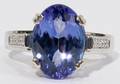 032055 506CT TANZANITE  DIAMOND 14KT WHITE GOLD RING