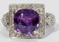 032051 70 CT PURPLE SAPPHIRE  DIAMOND RING