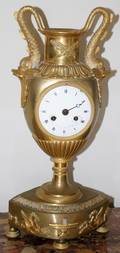 031028 LEROY FRENCH EMPIRE GILT BRONZE CLOCK 19TH C