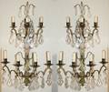 031055 FRENCH BRONZE  CRYSTAL SEVENLIGHT SCONCES