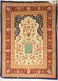 022044 HEREKE SILK TURKISH PRAYER RUG 27 X 40