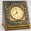 022001 TIFFANY FURNACES MOSAIC ART DECO BRONZE CLOCK