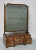 Georgian burl walnut veneer dressing mirror mid 18th c