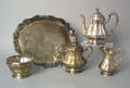 New York four piece silver tea service by Ball Black  Co