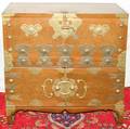 020006 KOREAN WOOD  BRASS WRITING DESK EARLY 20TH C