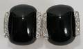 010018 50 CT DIAMOND  ONYX EARRINGS PAIR L 34