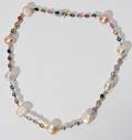 010014 18KT WGOLD SAPPHIRE DIAMOND  PEARL NECKLACE