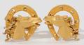 010013 18KT GOLD  DIAMOND HORSE MOTIF CUFFLINKS