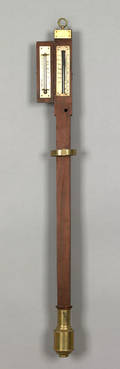 English mahogany marine stick barometer 19th c