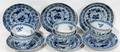122034 CHINESE BLUE ON WHITE PORCELAIN CUPS  SAUCERS