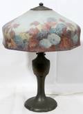 122028 HANDEL TABLE LAMP ACID ETCHED REVERSE PAINTED