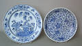 Two Chinese export blue and white chargers 19th c