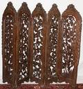 VICTORIAN STYLE CARVED WALNUT FOURPANEL SCREEN