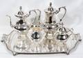 111083 SILVERPLATE TEA  COFFEE SET WITH TRAY 5 PCS