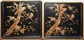 111067 JAPANESE BLACK LACQUER TRAYS C 1910 TWO