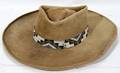 WIDE BRIMMED FELT HAT WITH BEADWORK BAND