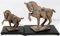 CHINESE IRON TANG STYLE HORSES TWO L 6  10