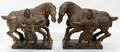 CHINESE CARVED STONE TANG STYLE HORSES PAIR