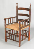 Massachusetts turned maple great chair late 17th c