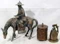 080070 ASIAN METAL  IRON BELL CANISTER  FIGURE