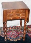 061083 AMERICAN MAHOGANY DROPLEAF SEWING TABLE H 27