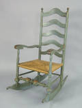 Pennsylvania painted ladderback rocking chair ca 1800