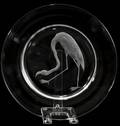 110064 STEUBEN GLASS AUDUBON FLAMINGO PLATE DIA 10