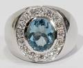 091129 35CT SANTA MARIA AQUAMARINE  DIAMOND RING