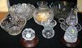 080091 CUT GLASS  CRYSTAL TABLEWARE NINE PIECES