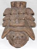 110087 AFRICAN CARVED WOOD HEADDRESS H 16 W 11