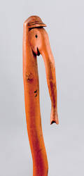 Carved cane with elephant grip ca 1900