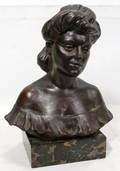 LOLYMPIO BRINDESI BRONZE BUST OF WOMAN H 13